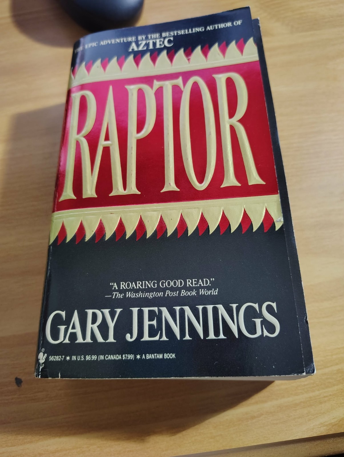 Raptor by Gary Jennings 1993 Bantam Paperback First Edition 1st Print Used