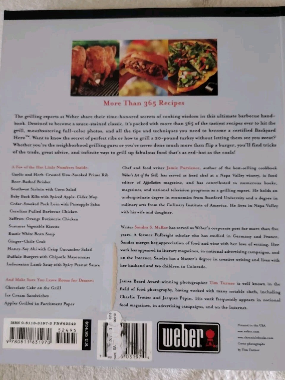 WEBER&rsquo;S BIG BOOK OF GRILLING JAMIE PURVIANCEAND SANDRA MCRAE 416 PAGES