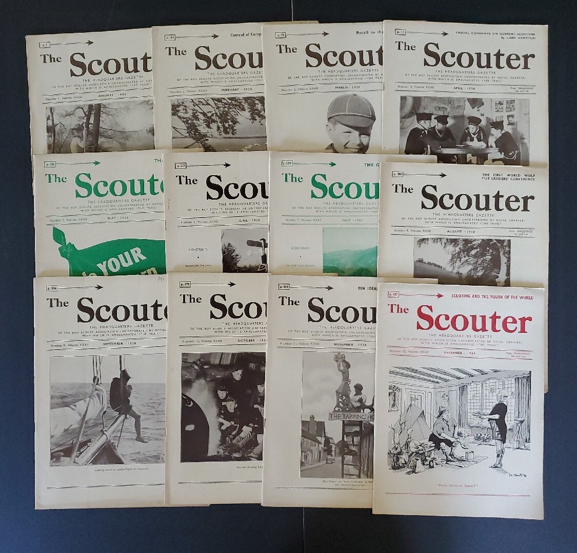 *Import* United Kingdom Lot Of 12 The Scouter Magazine 1938 Boy Scouts Magazine