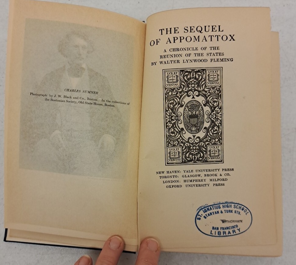 Antique Civil War Book, 1919 The Sequel of Appomattox, Fleming #2.5.8