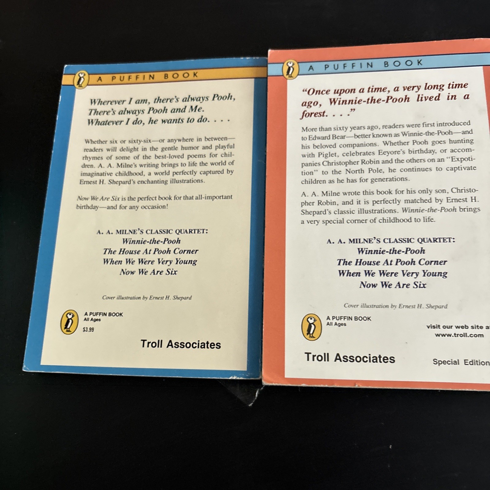 Winnie-the-Pooh Set By A. A. Milne Lot Of 4 Paperbacks G- Good+ Condition