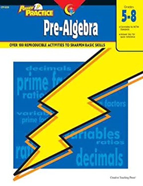 Power Practice : Pre-Algebra Grade 5-8 Paperback