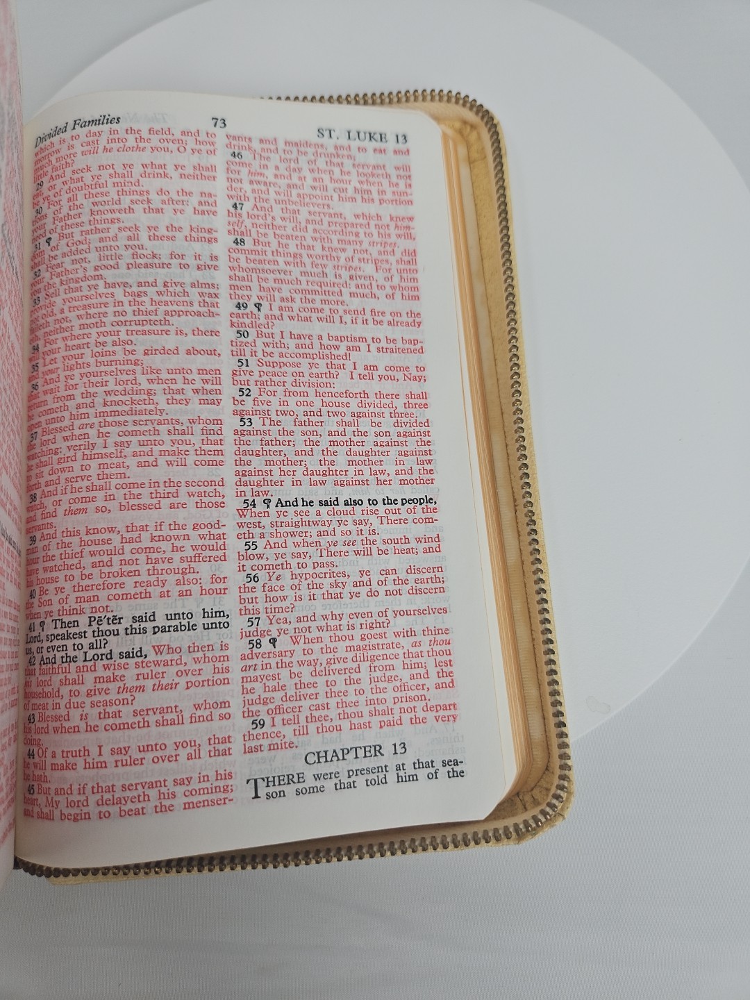 1950 World Publishing Bible White Cover, Zipper, Name Imprinted On Cover Cross
