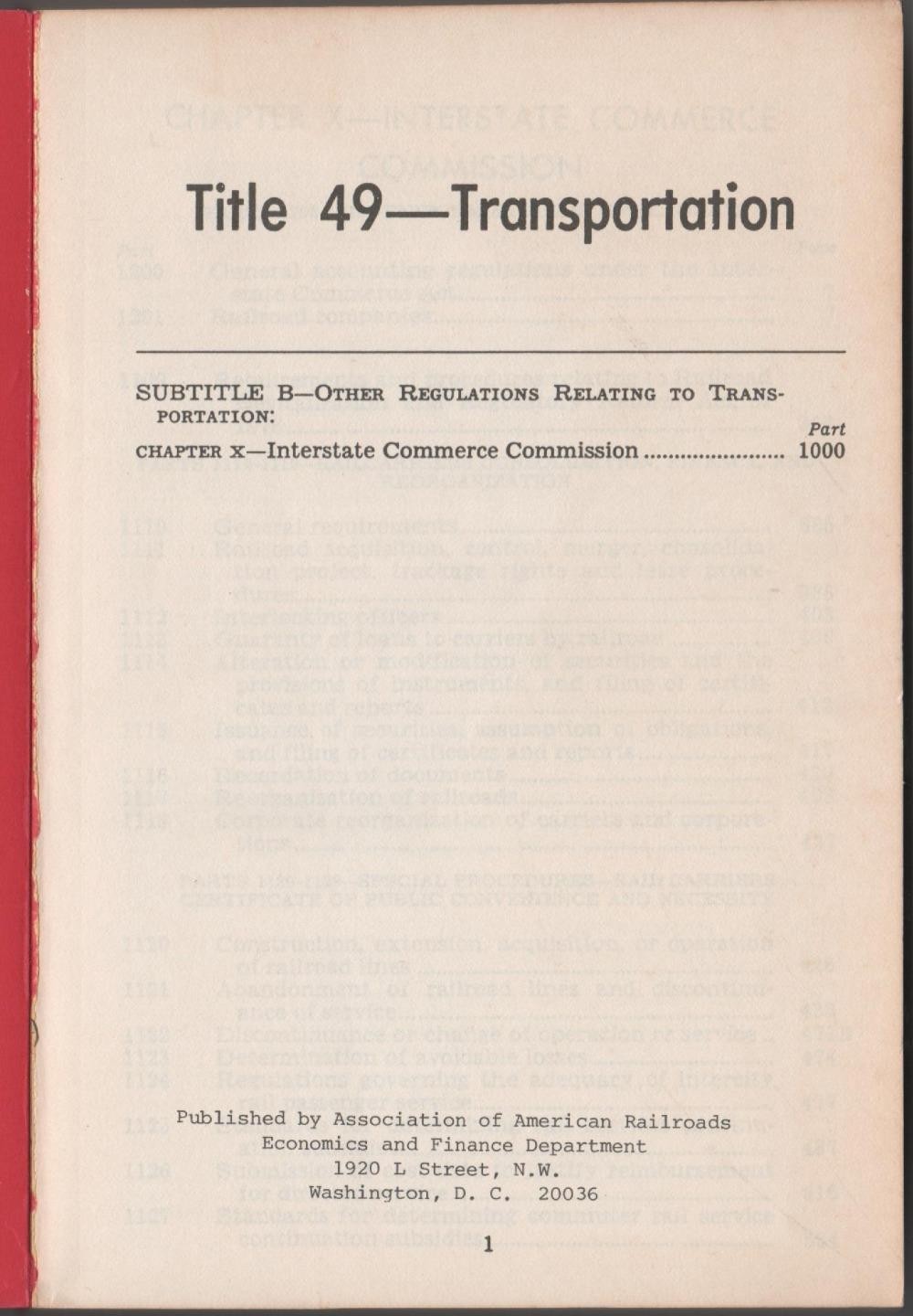 1979 ICC Uniform System of Accounts for Railroads soft cover book -publisher AAR