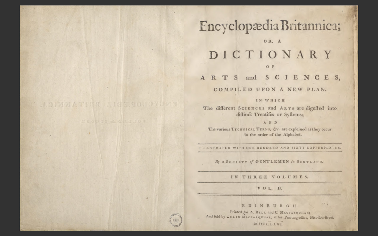 ENCYCLOPEDIA BRITANNICA 1771 FIRST 1ST EDITION (ALL 3 Volumes) E-Book Set on CD