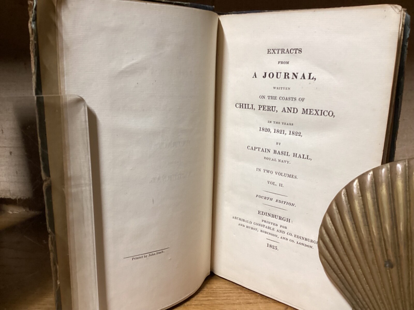 1825 2 Vols. Extracts From A Journal On The Coasts Of Chili Peru & Mexico – Hall