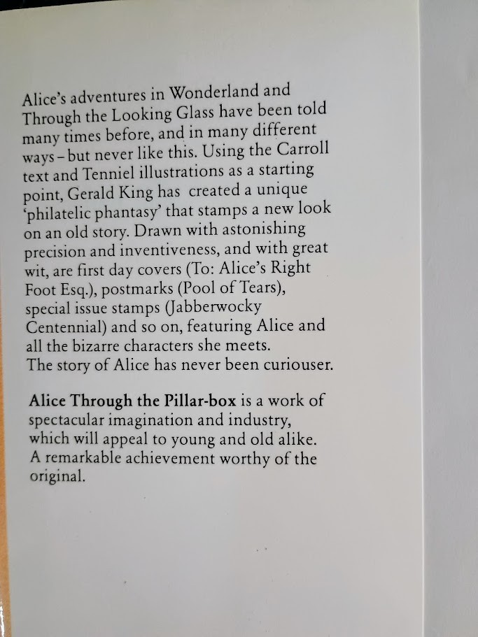 Alice Through the Pillar-Box… by Gerald M. King 1978 – Whizzard Press HC, LN!
