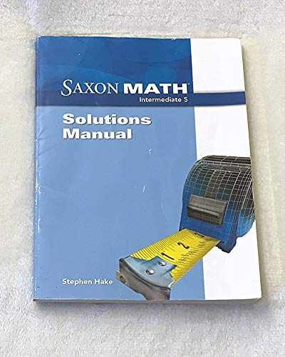 Saxon Math: Intermediate 5, Solutions – Paperback, by Saxon Publishers – Good o