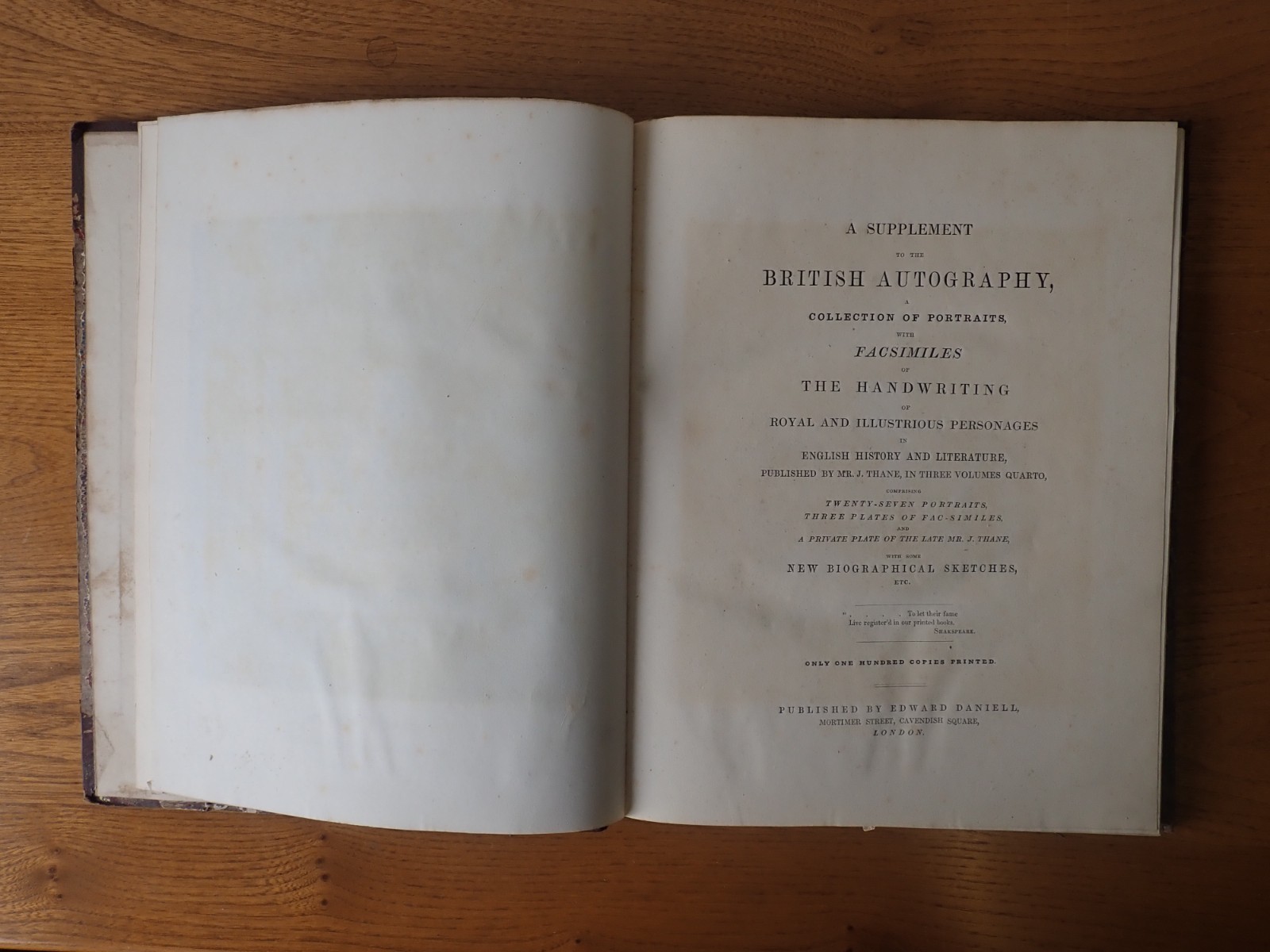 British Autography J Thane limited edition