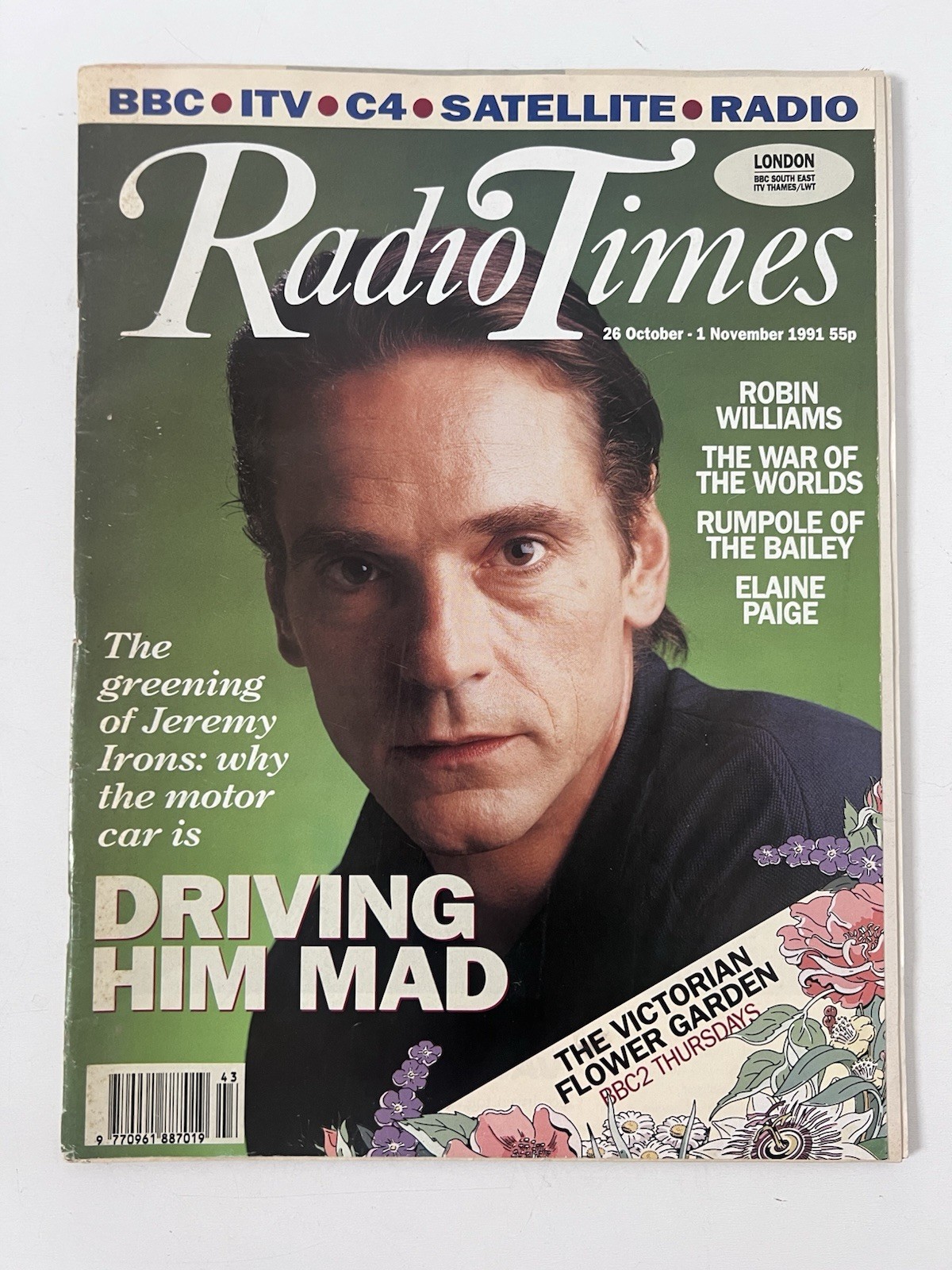 Radio Times Magazine – Jeremy Irons “Driving Him Mad” Cover – October 1991