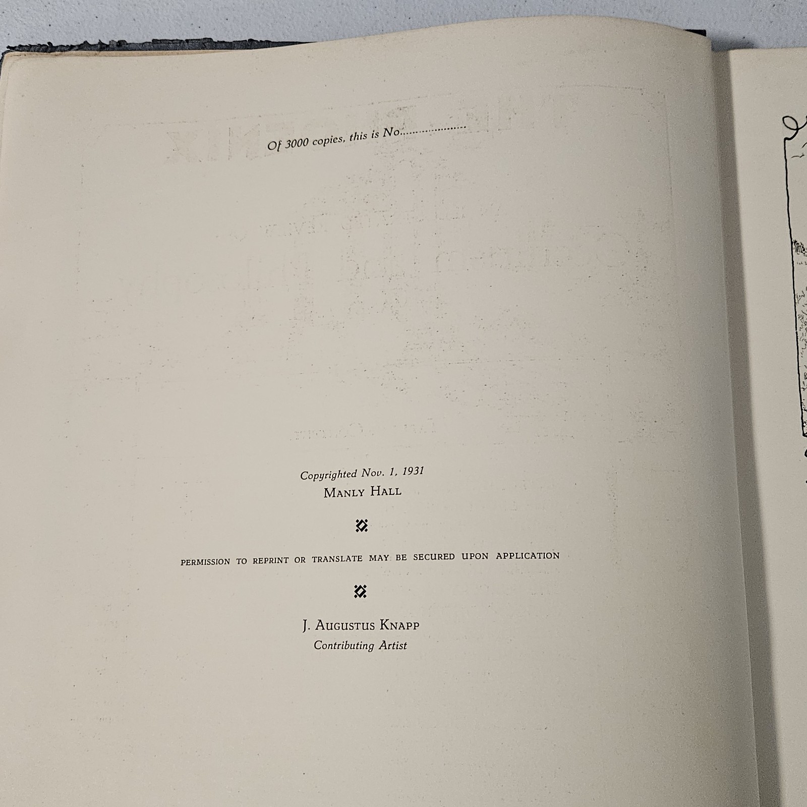 1931-32 Vintage Occult Book: The Phoenix By Manly Hall Limited Edition /3000