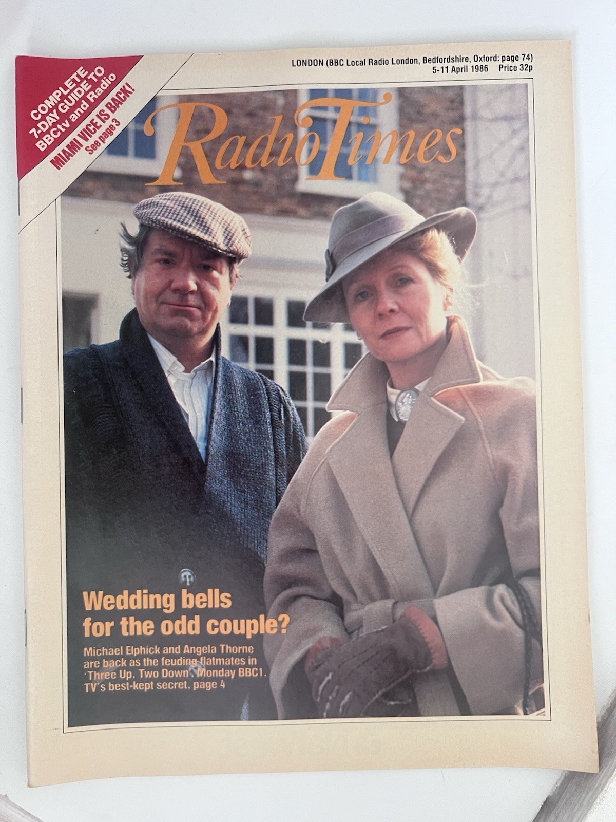 Radio Times 5–11 April 1986 – Three Up Two Down Cover & Miami Vice Feature