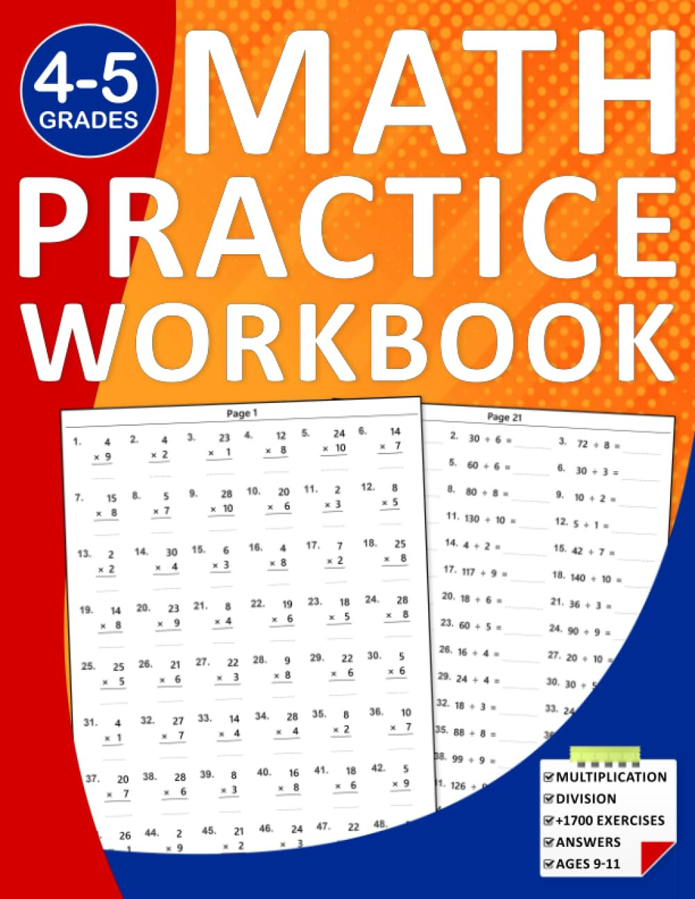Math Multiplication and Division Workbook for Grades 4-5: 4Th Grade to 5Th
