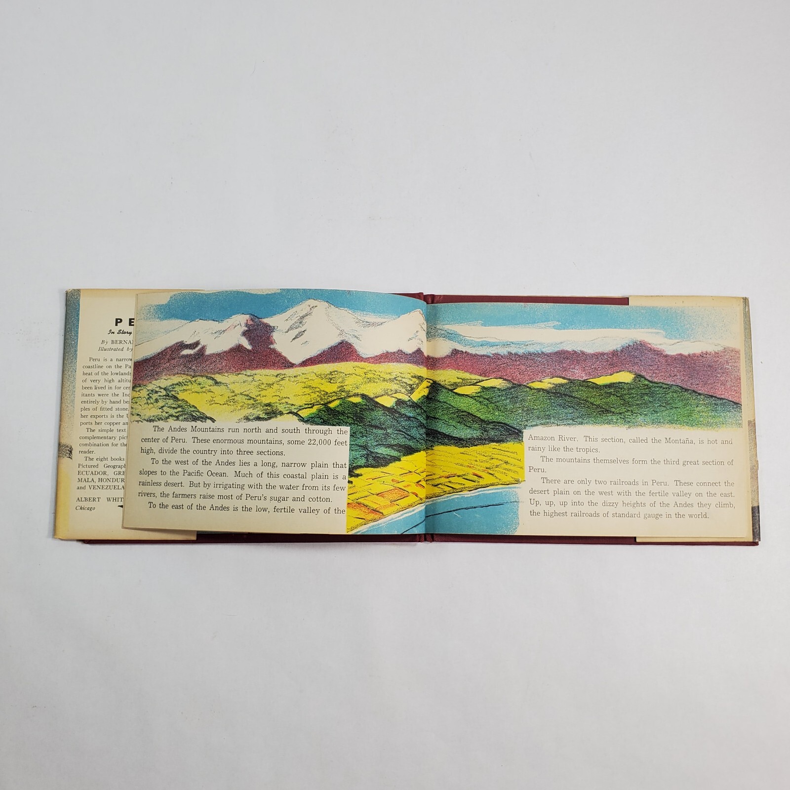 1942 Pictured Geography Peru In Story and Picture by Bernadine Bailey HCDJ