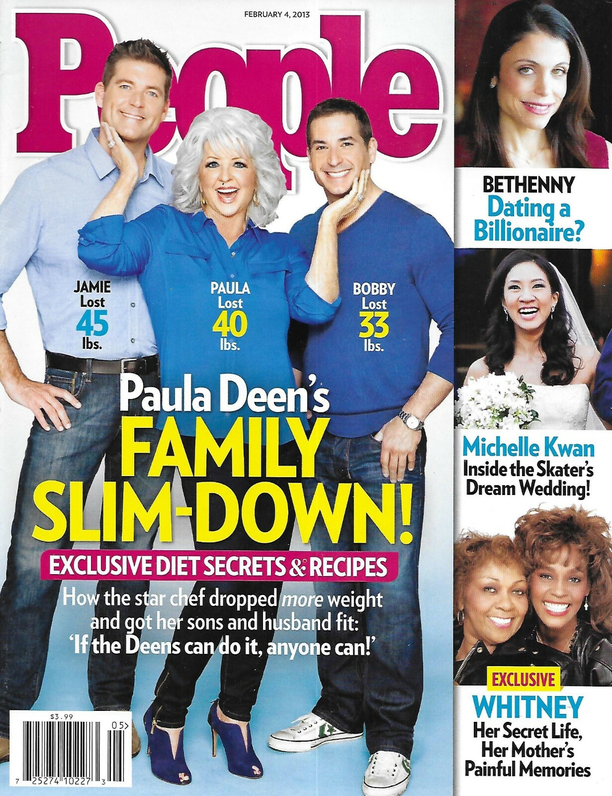 People Magazine Paula Deen and Sons Bethenny Frankel Whitney Houston 2013
