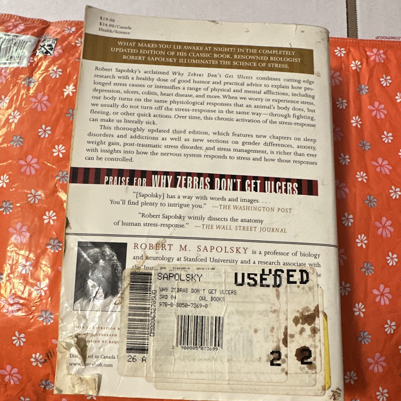 Robert M. Sapolsky Why Zebras Don&rsquo;t Get Ulcers Third Ed Revised Updated PB