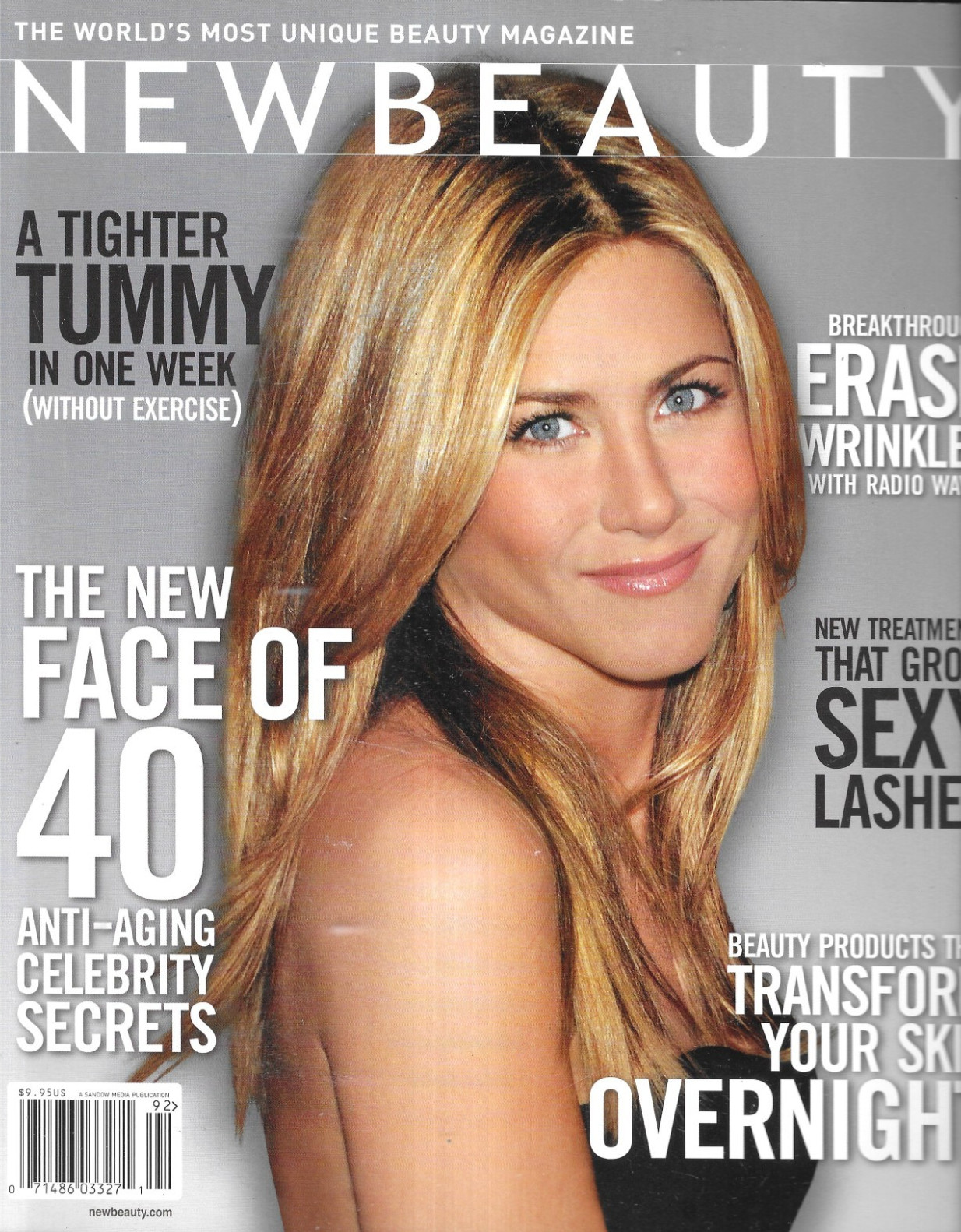 New Beauty Magazine Jennifer Aniston Anti-Aging Celebrity Secrets Skincare 2009