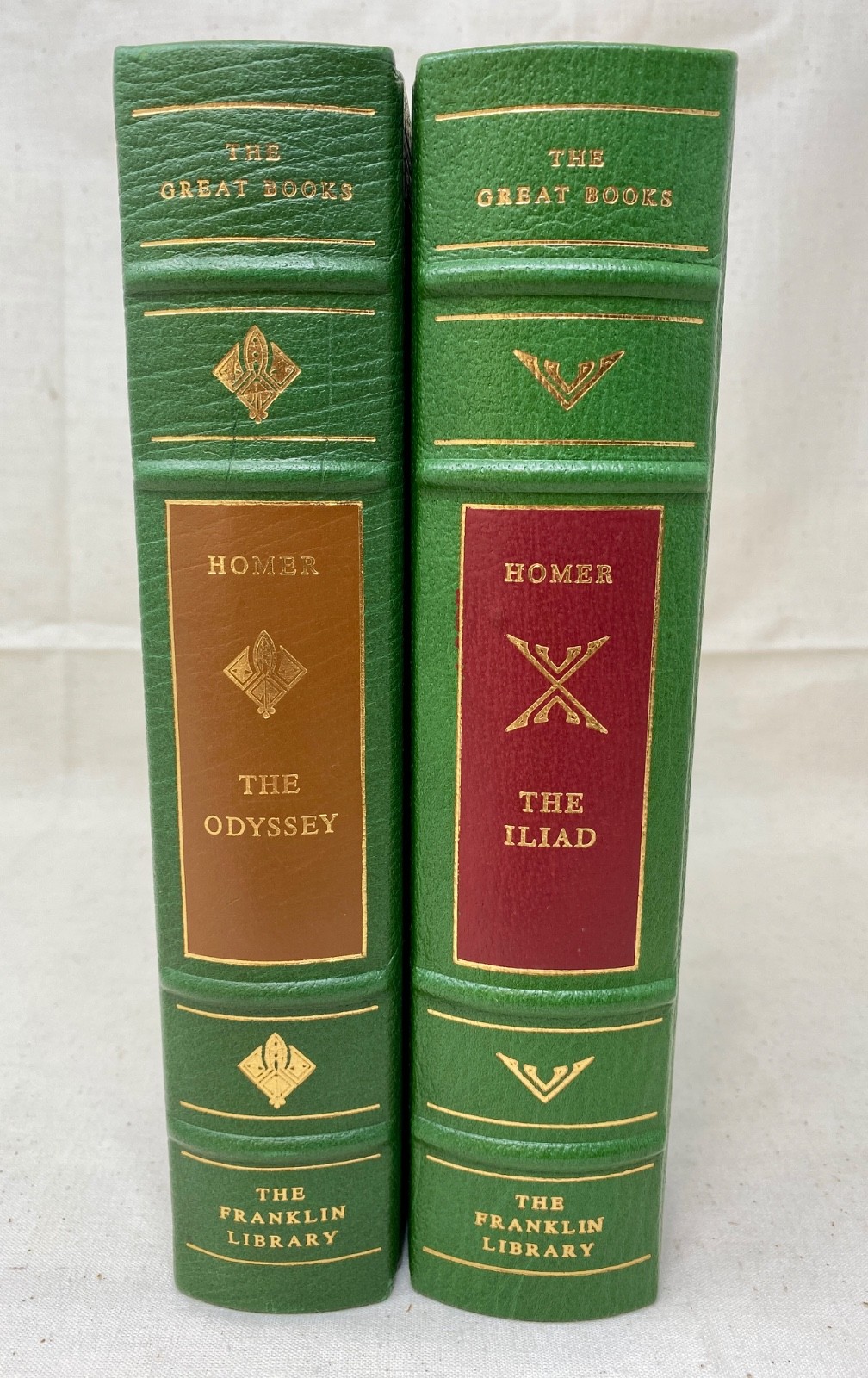 HOMER ODYSSEY (1978) ILIAD (1979) LIMITED EDITION FRANKLIN LIBRARY LEATHER BOOKS