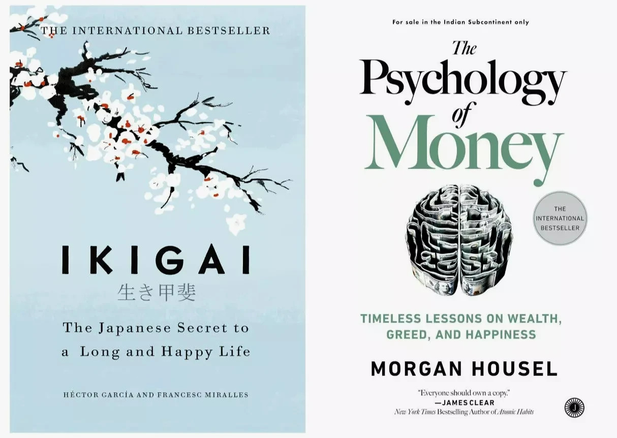 Combo Book Set Ikigai With The Psychology of Money Paperback Fast shipping