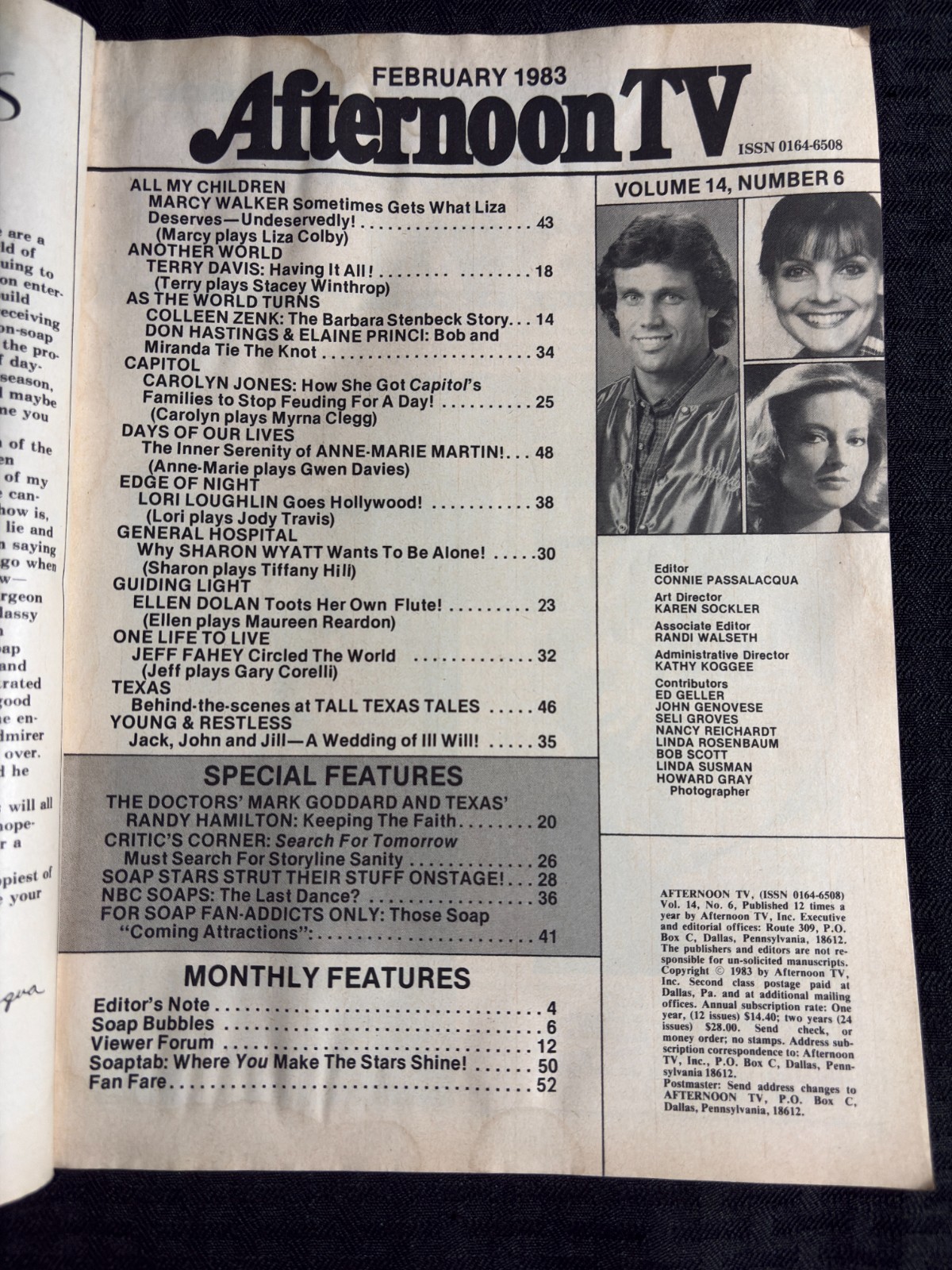1983 Feb AFTERNOON TV Magazine G/VG 3.0 Edge of Night / General Hospital