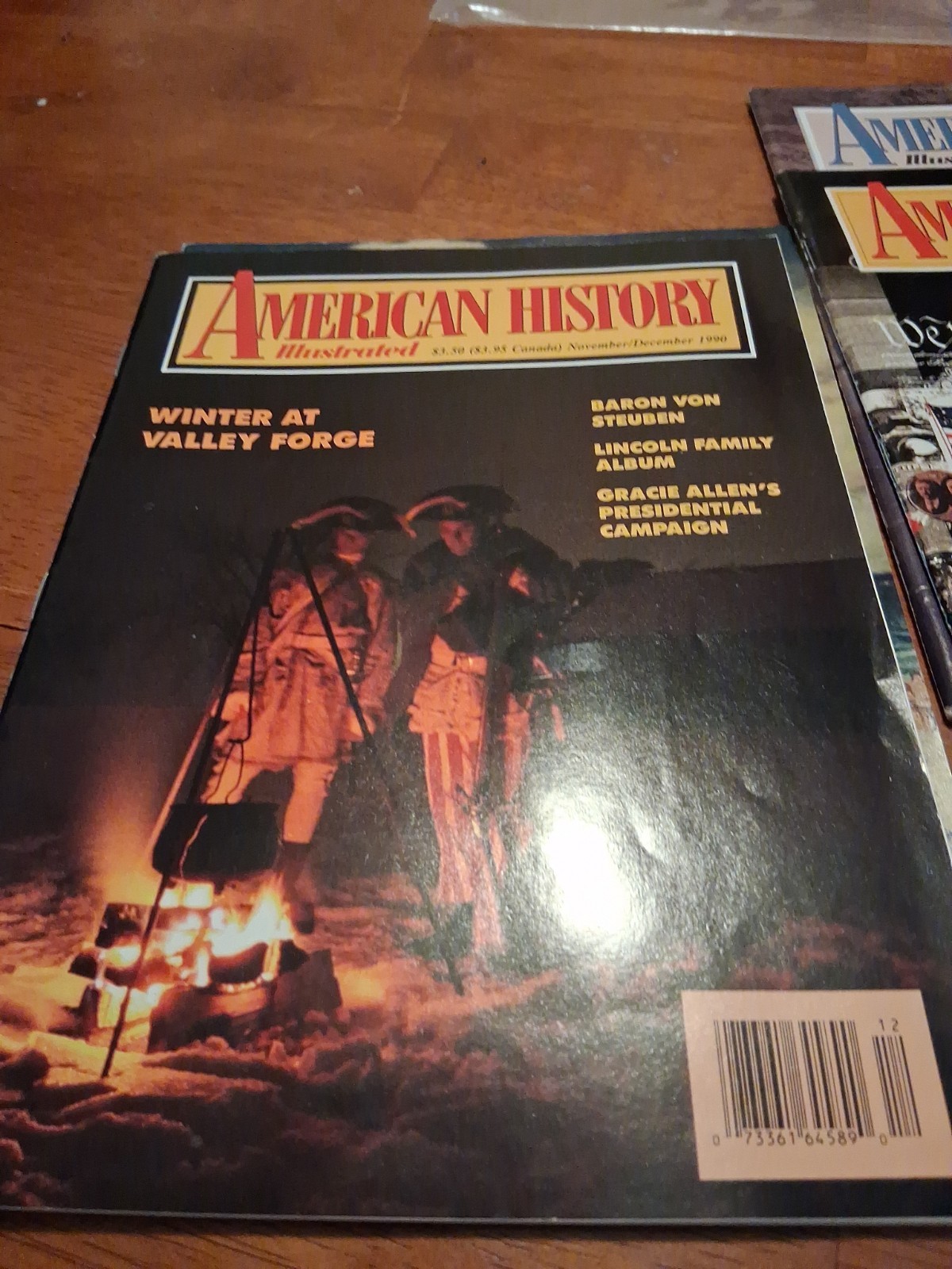 LOT OF 4- VINTAGE (1990/91) AMERICAN HISTORY ILLUSTRATED MAGAZINES IN GOOD COND.