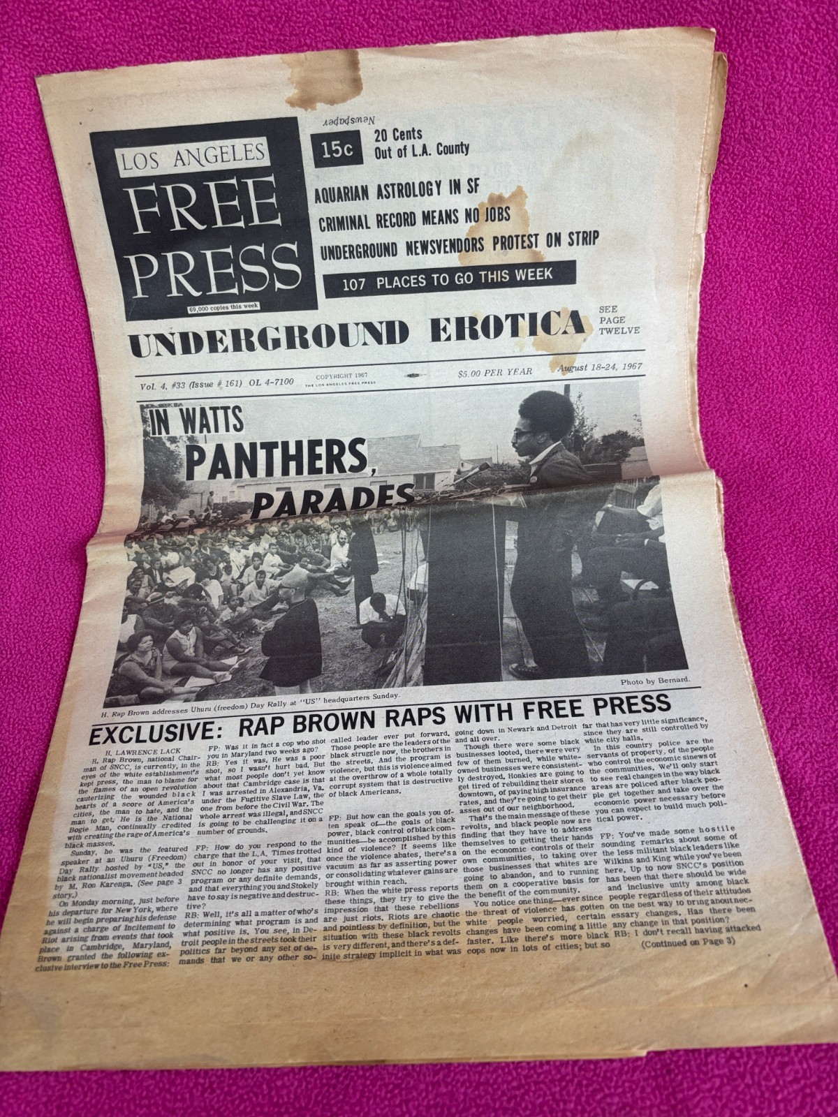 1967 COUNTERCULTURE newspaper LOS ANGELES FREE PRESS black panthers ALAN WATTS