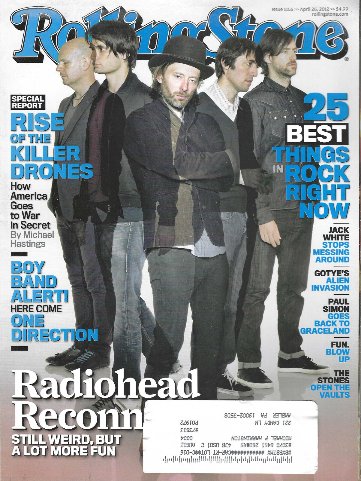 Rolling Stone (Apr &rsquo;12)-Radiohead, Jack White, One Direction, Paul Simon, Stones