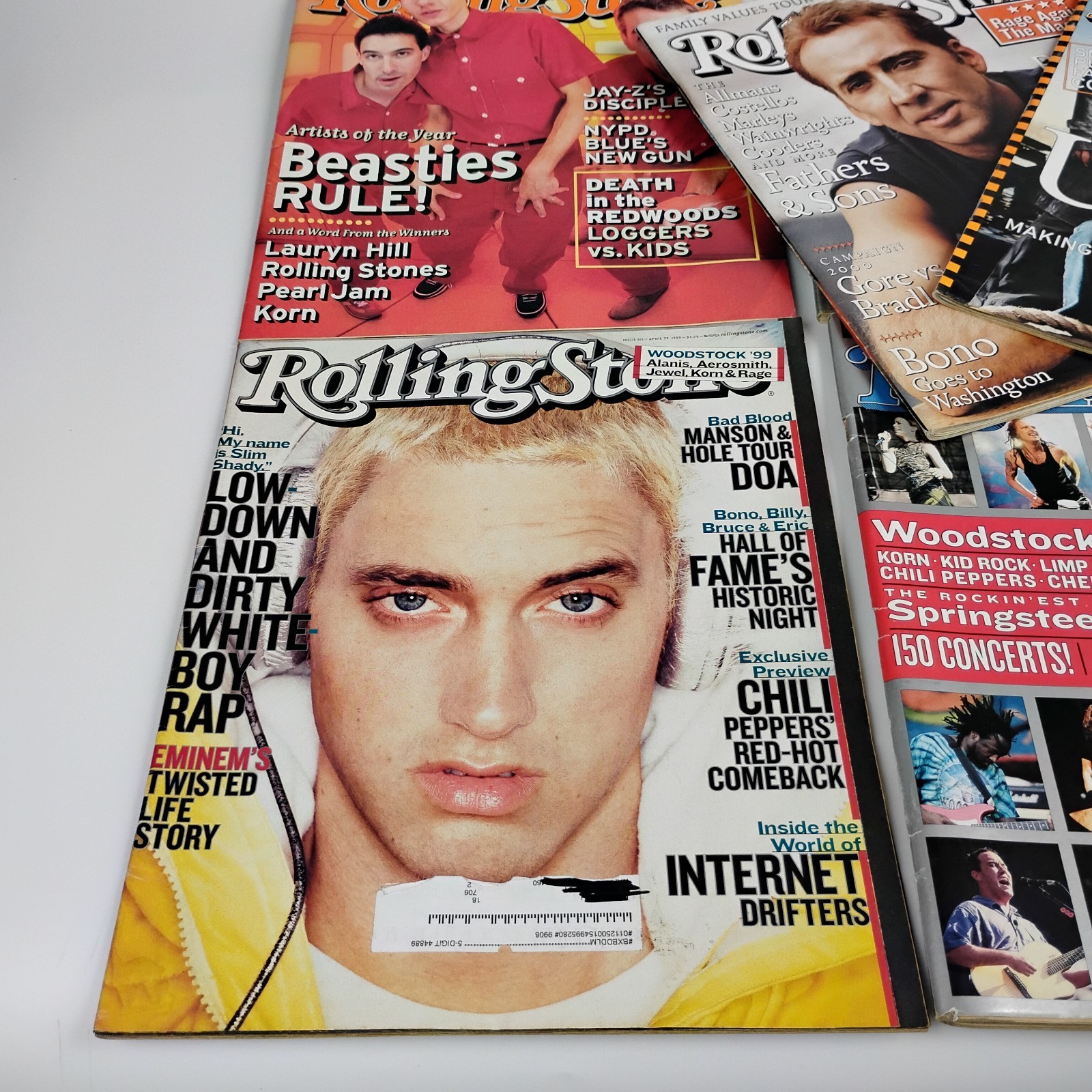 Rolling Stone Magazines 1999-2001 Eminem Keanu Reeves Nicholas Cage Lot Bundle