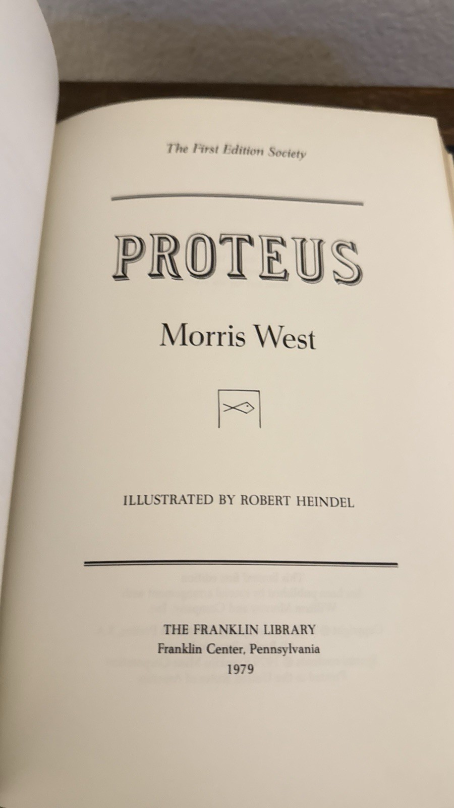 Proteus: Morris West Franklin Library Limited First Edition 1979