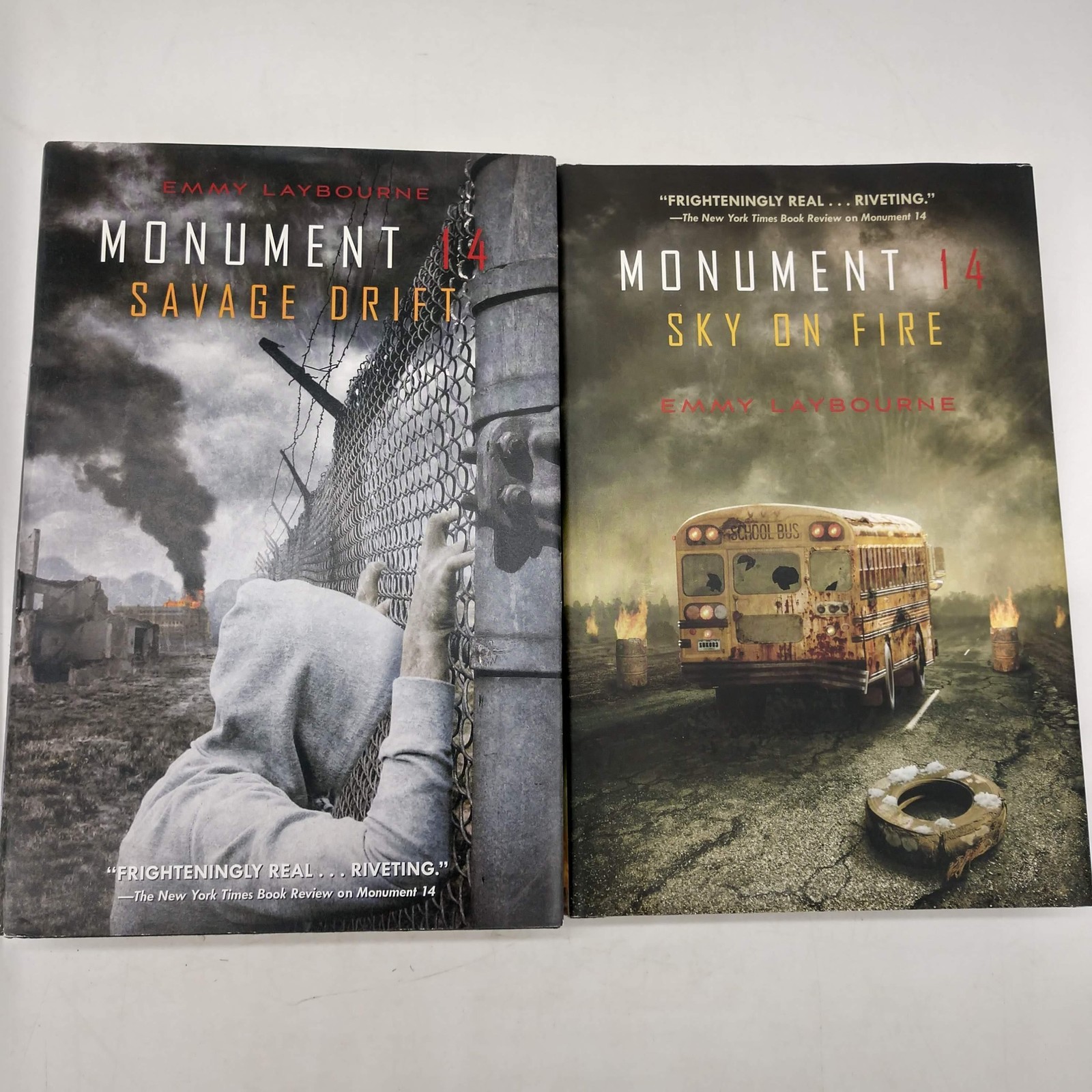 Monument 14 Savage Drift Sky On Fire Emmy Laybourne Feiwel HC DJ YA Lot USA
