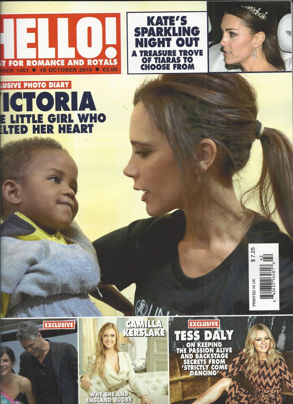 Hello Magazine Victoria Beckham Sandra Bullock Camilla Kerslake Tess Daly 2015 .