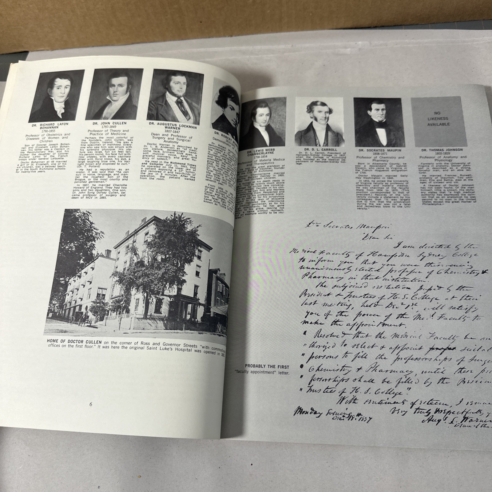 Medical College of Virginia First 125 Years History Book Bulletin Richmond