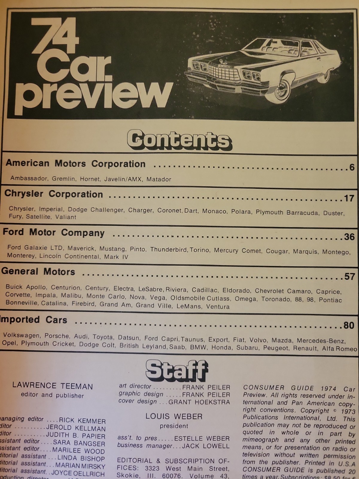 Lot 3 1974 74 New Car Yearbook Preview Ratings Prices Magazines-Buyer&rsquo;s Guides