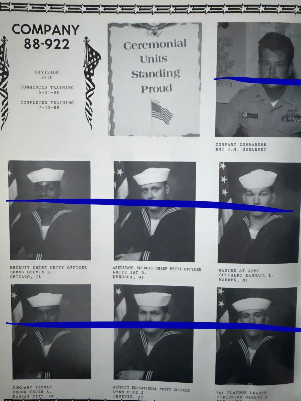 1988 US NAVY BASIC SCHOOL YEARBOOK, THE KEEL, CO. 88–922 922, GREAT LAKES, IL