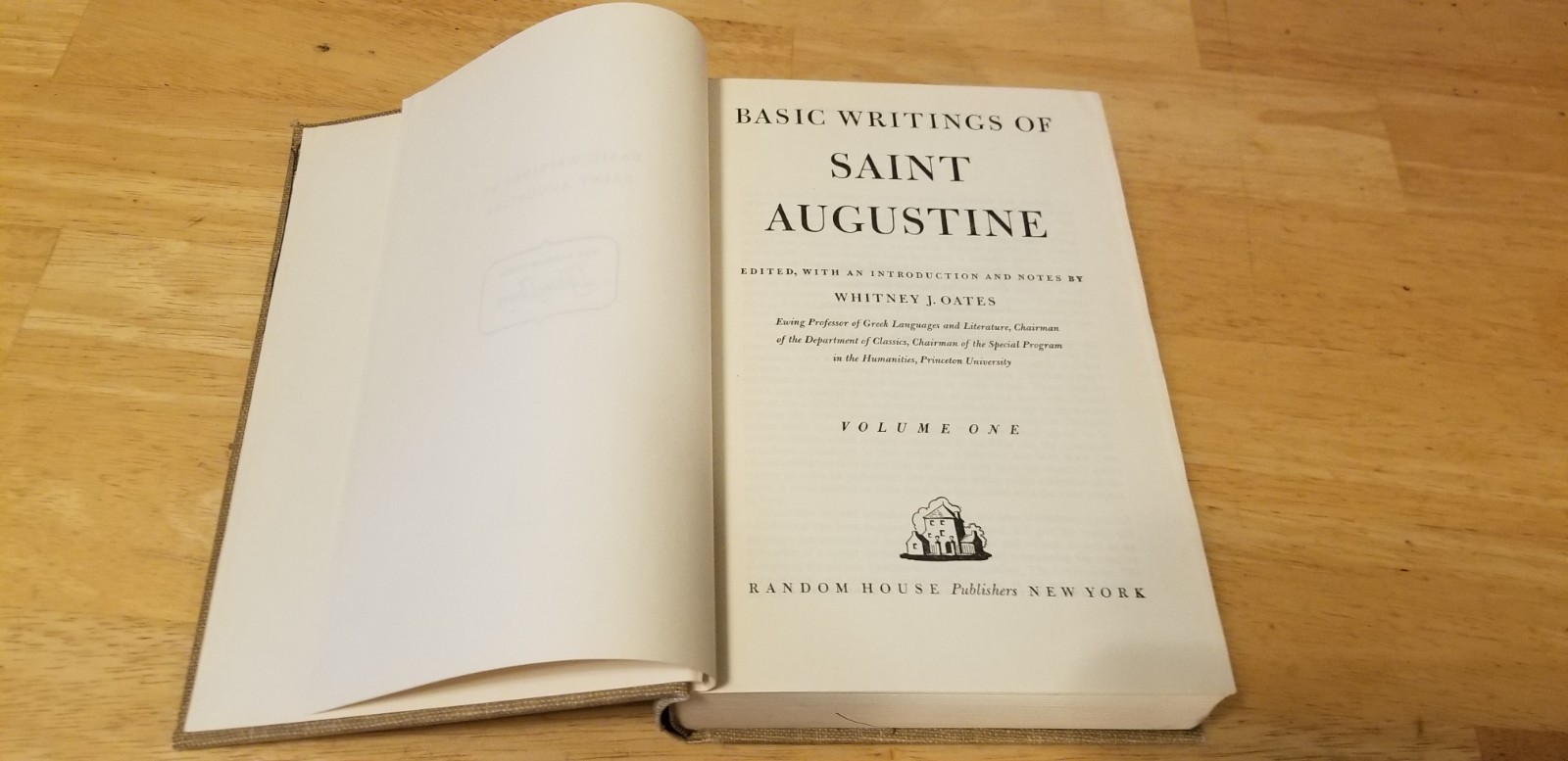 Basic Writings of Saint Augustine Whitney J Oates 1948 First Edition 2 Volumes