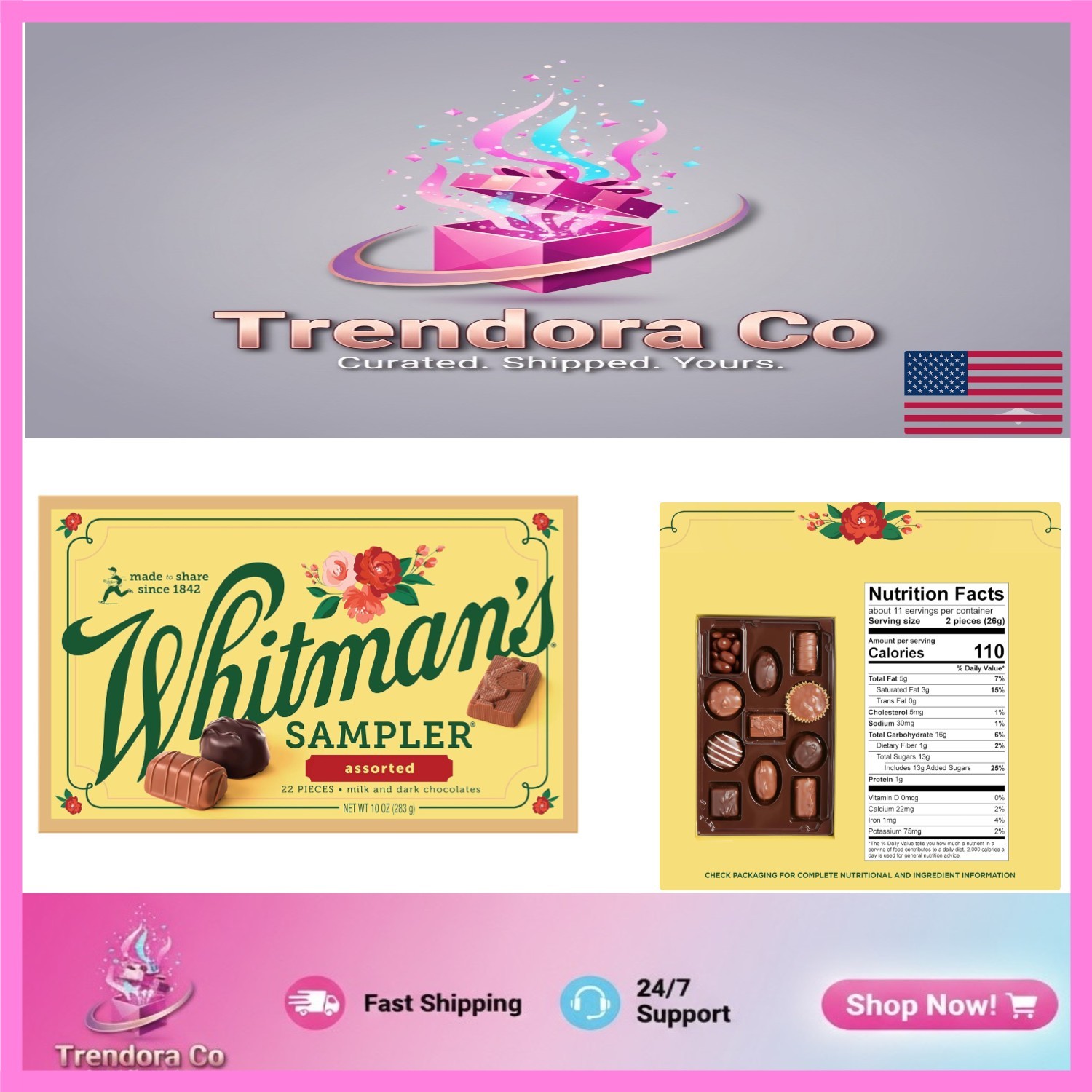 Whitman&rsquo;s Sampler 10oz Assorted Chocolates Gift Box – Perfect for Mother&rsquo;s Day