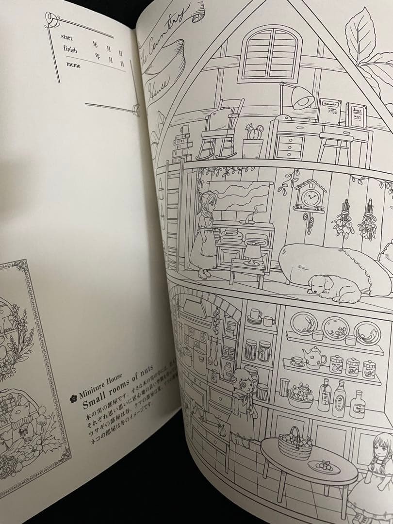 Dollhouse Coloring Book 9.8×7.9in Un Brain Training Art Therapy