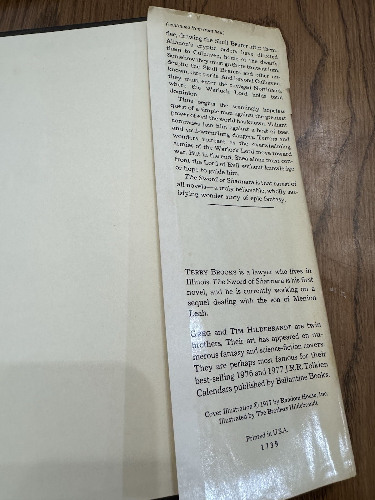 Terry Brooks / The Sword of Shannara 1977 BCE HB HC DJ