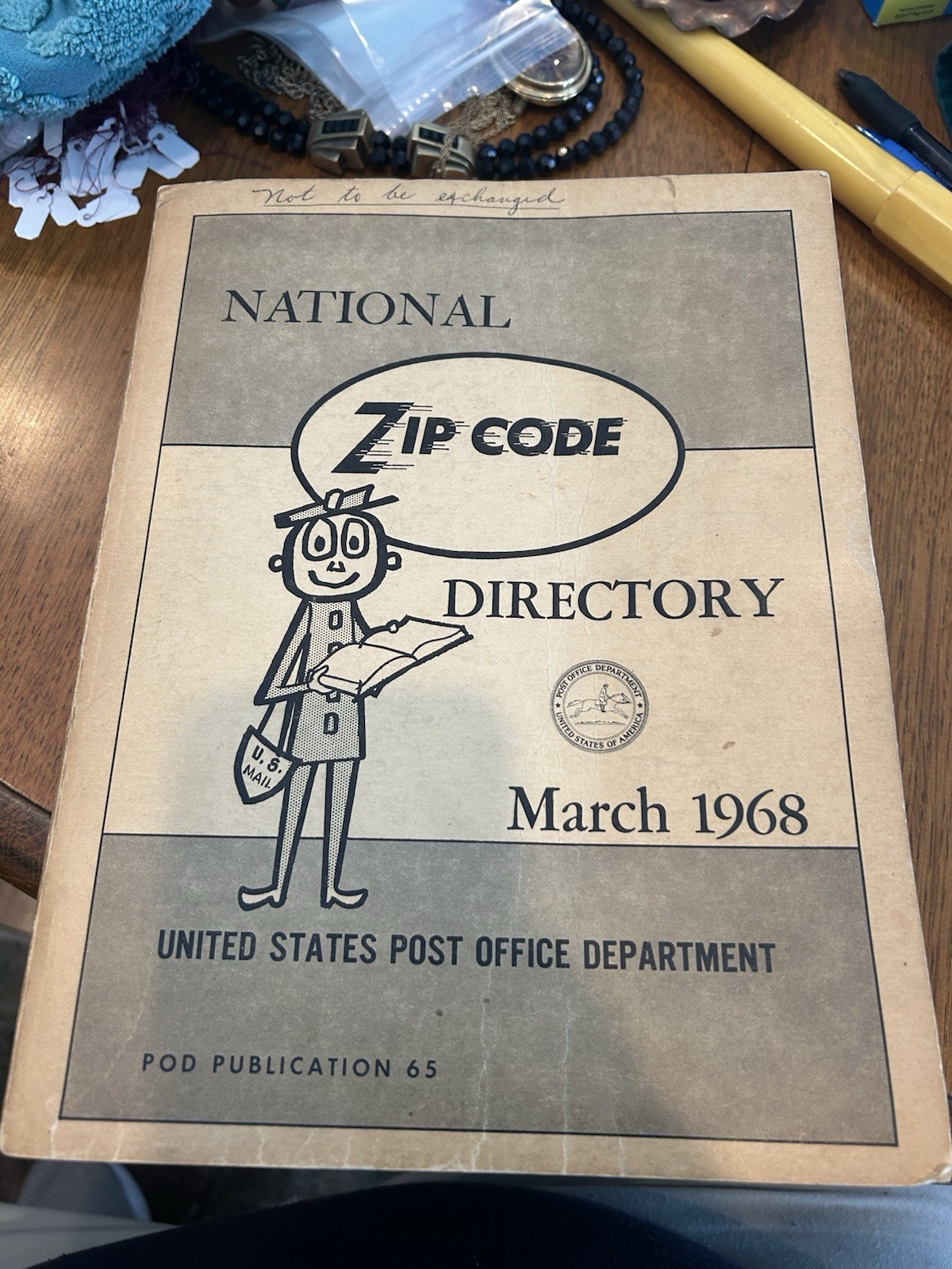 Vintage U.S. Postal National Zip Code Directory March 1968 Mr Zip – 1,600+ Pages