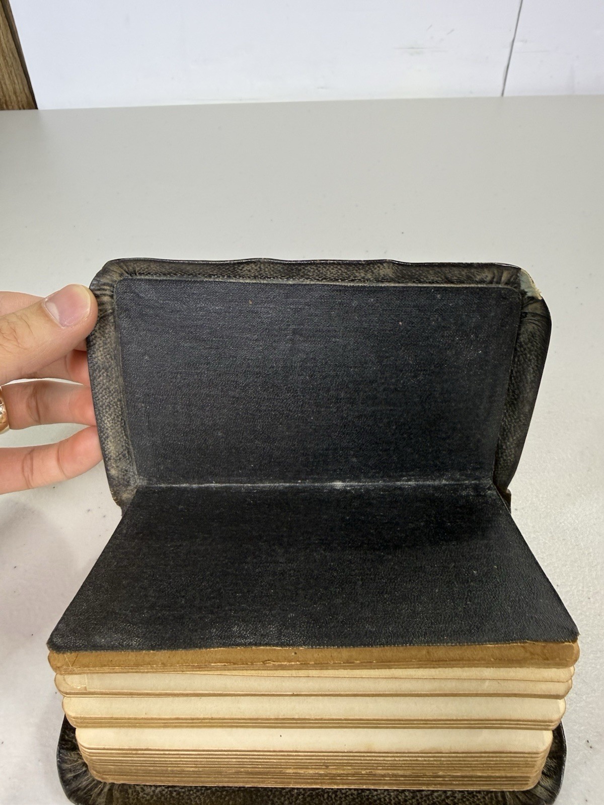 Antique German Hymnal Religion Song Book Vintage Pocket Size Leather 1922