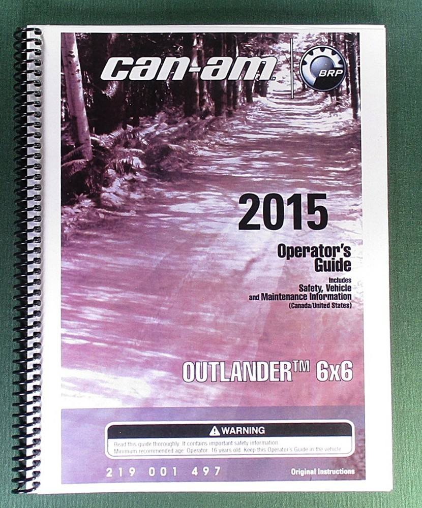 2015 Can-Am Outlander 650 6×6 Operator&rsquo;s Manual: 168 pages & protective Covers!