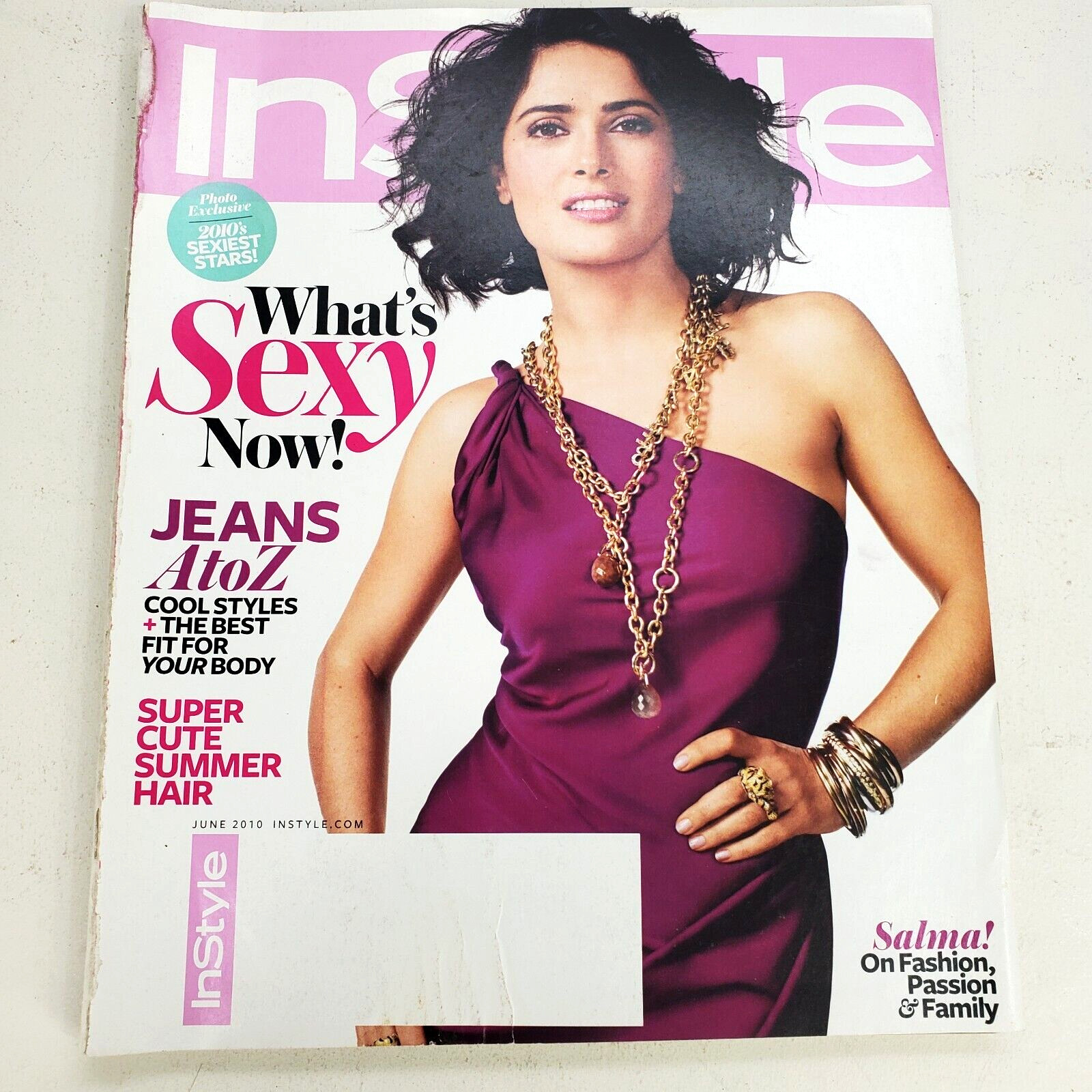 InStyle Magazine June 2010 Salma Hayek What&rsquo;s Sexy Now Jeans A to Z Fashion
