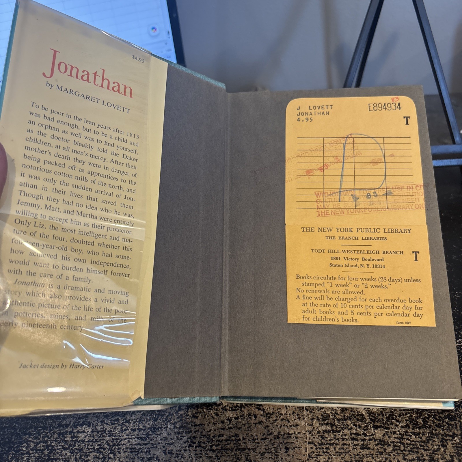Jonathan by Margaret Lovett. First Edition HC With DJ. 1972