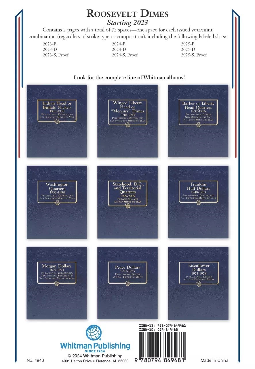 New Whitman Album For US Roosevelt Dime Coin Collection Starting 2023 + Blank