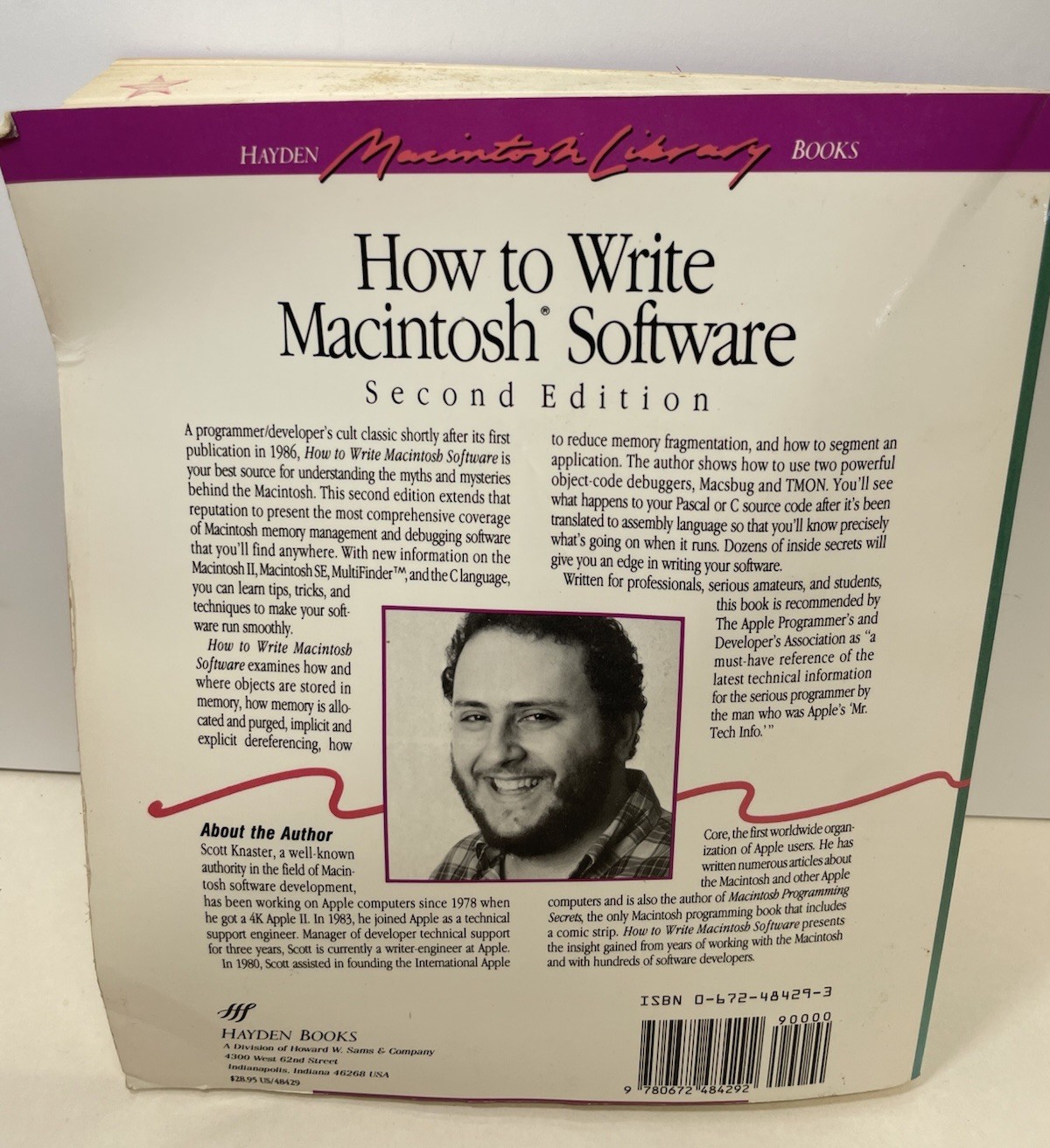How to Write Macintosh Software – Knaster, Scott – Good – Second Edition
