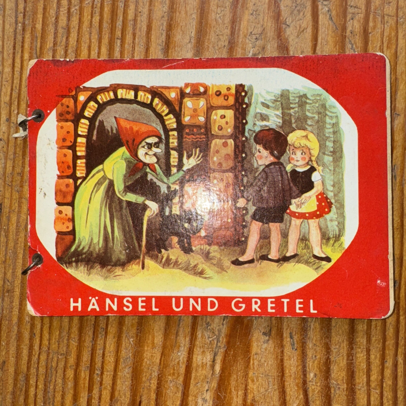 Vintage German Wire Bound Book Hansel Und Gretel Marked JSJ/W Serie 451/3