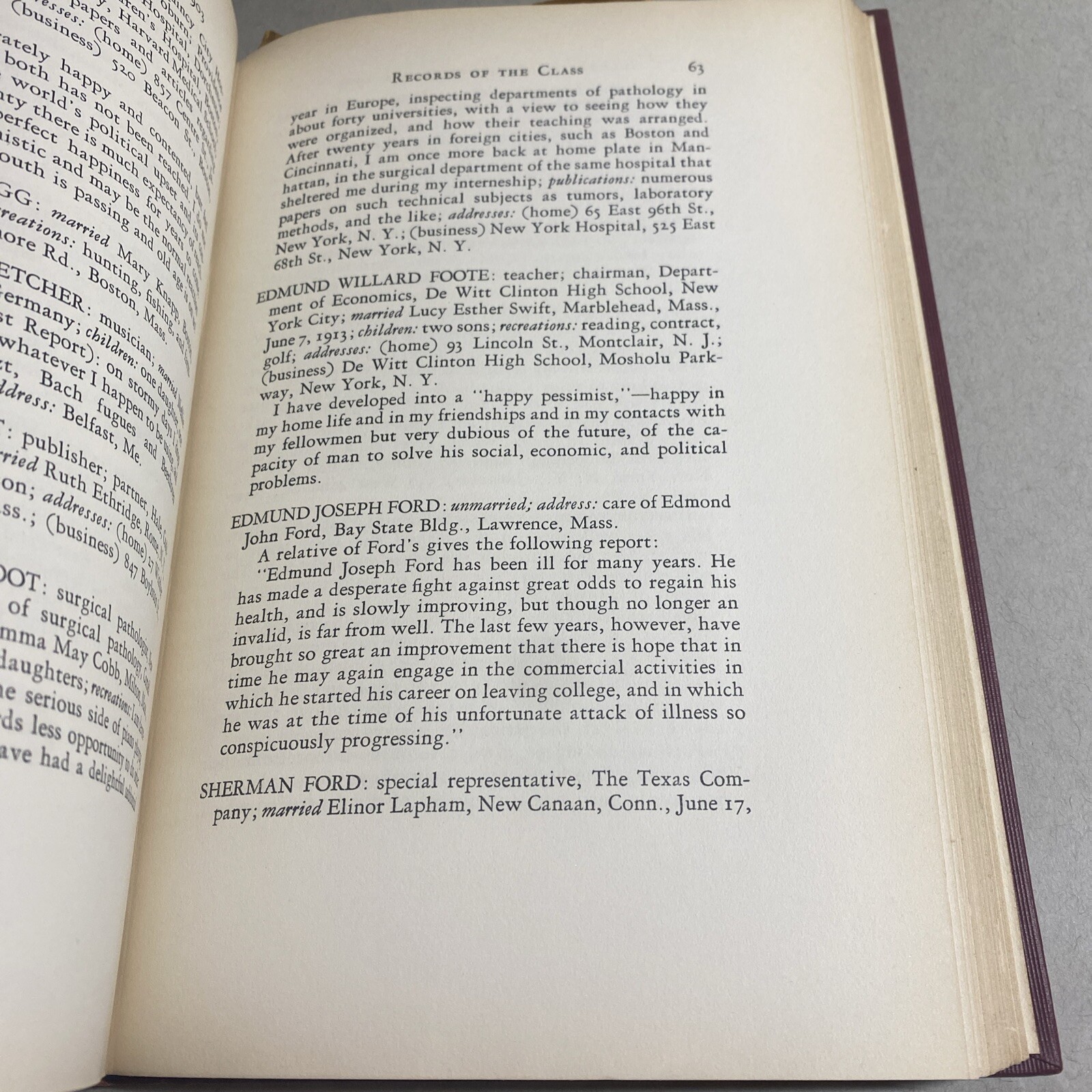 Harvard College Class of 1903, 13th Anniversary Report, Hardcover / CYE
