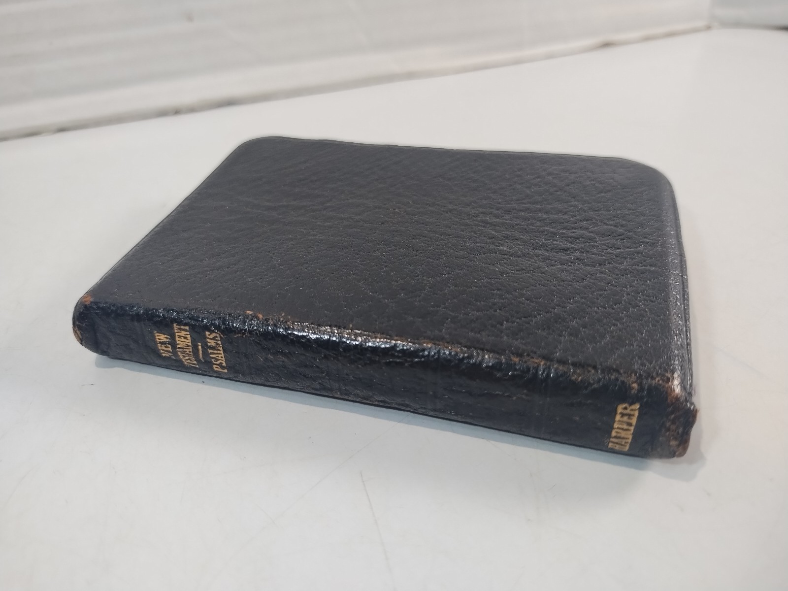 RARE Vintage Harper KJV New Testament & Psalms Pocket Bible Leather TP46X Gilded