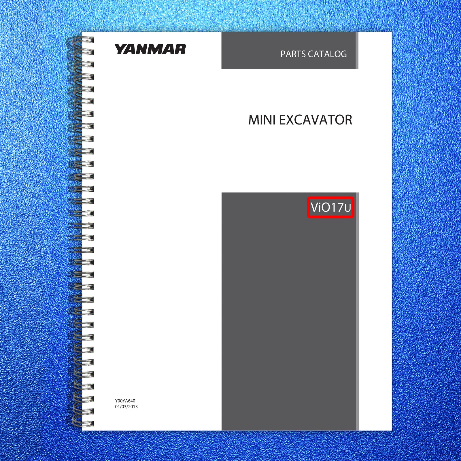YANMAR ViO17U Mini Excavator Parts Catalog Manual – WIRE BOUND – TOUGH COVERS