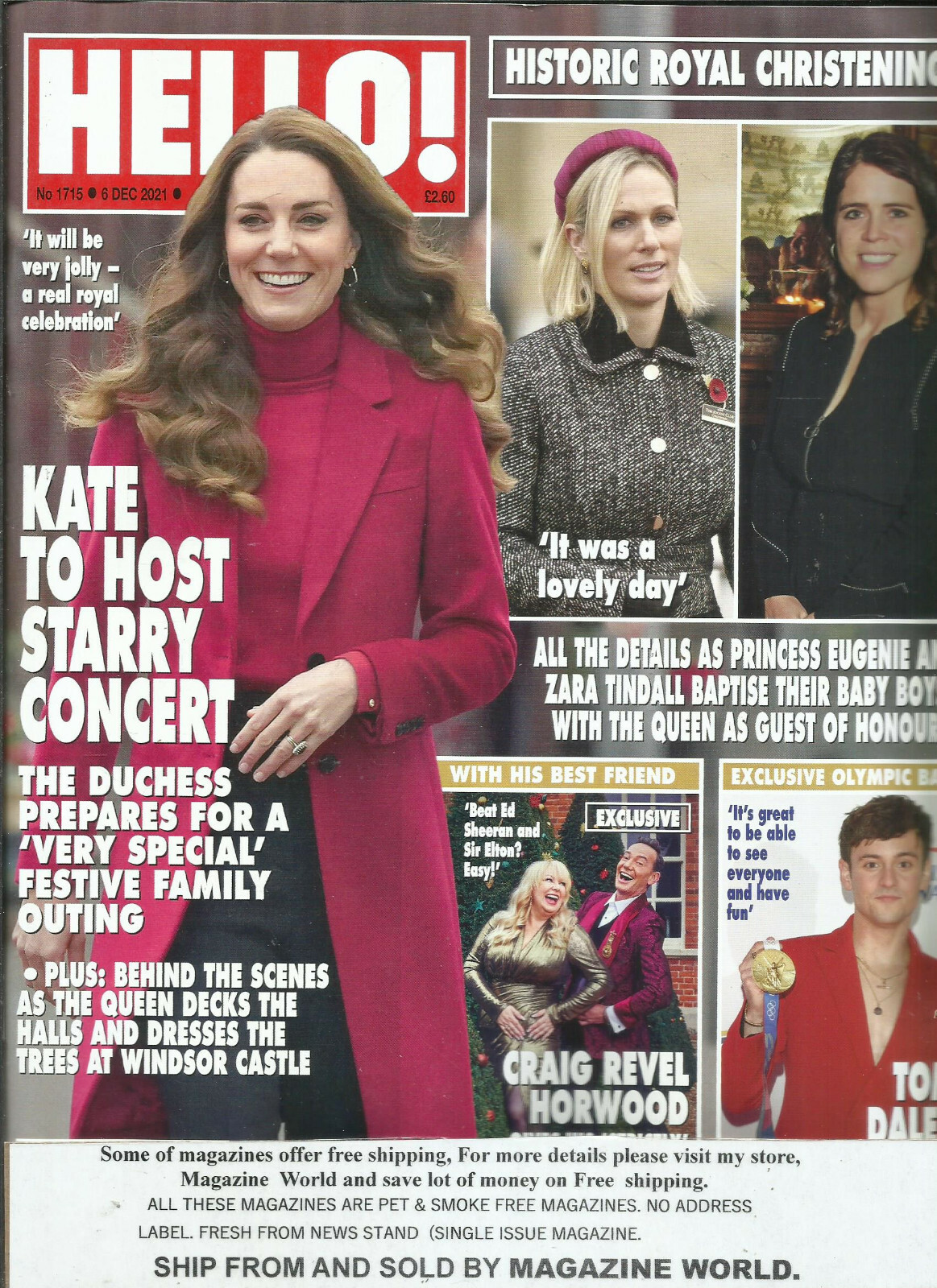 Hello Magazine, Kate to Host Starry Concert December, 06th 2021 Issue 1715